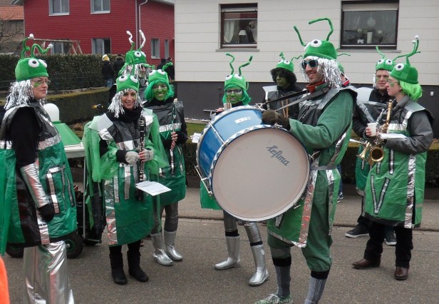 Fasching Aufstellung des Musikvereins Bilfingen